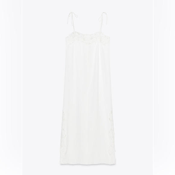 Zara White Maxi Dress with Lace Details - Picture 11 of 13